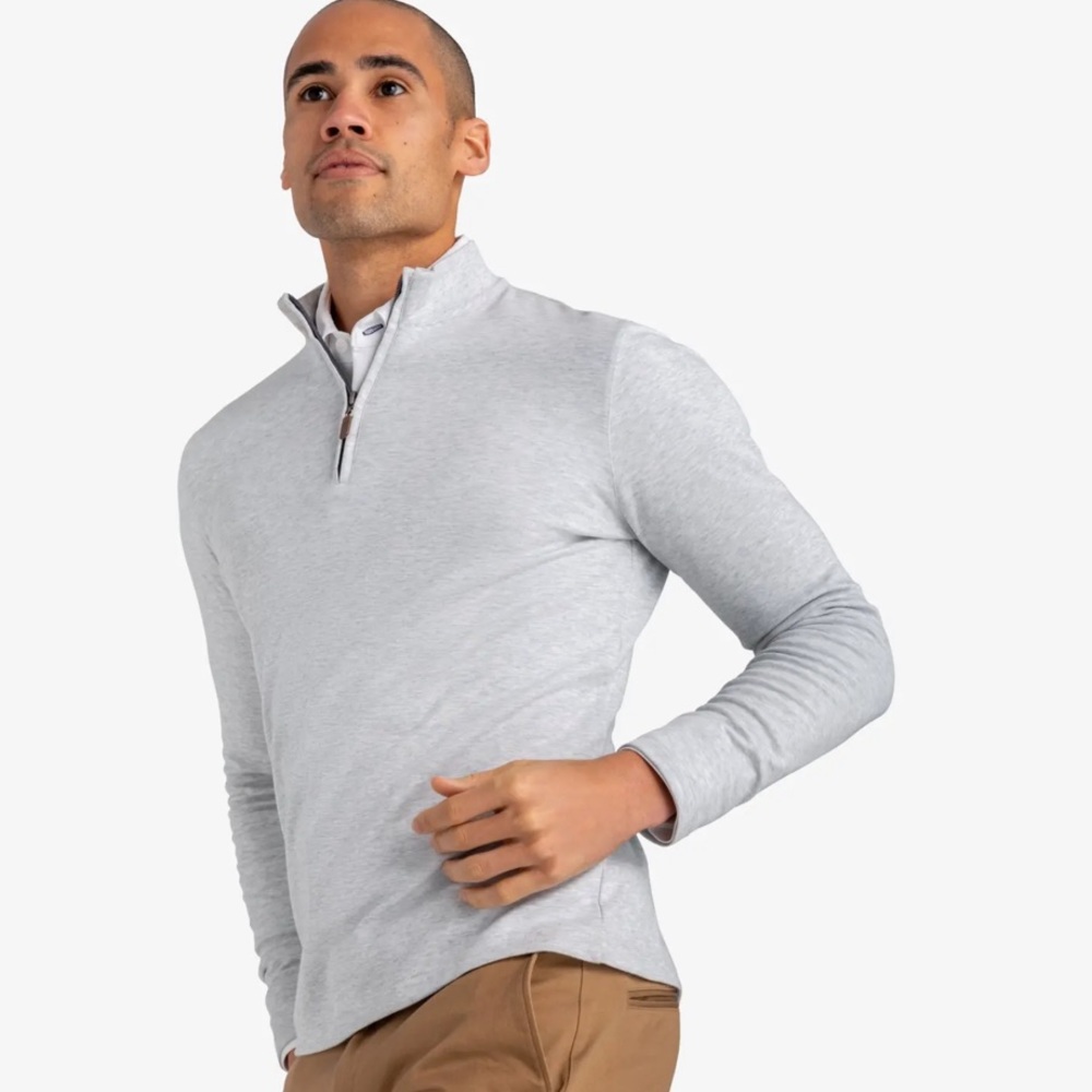 Mizzen and Main Fairway Pullover Light Grey Size Large